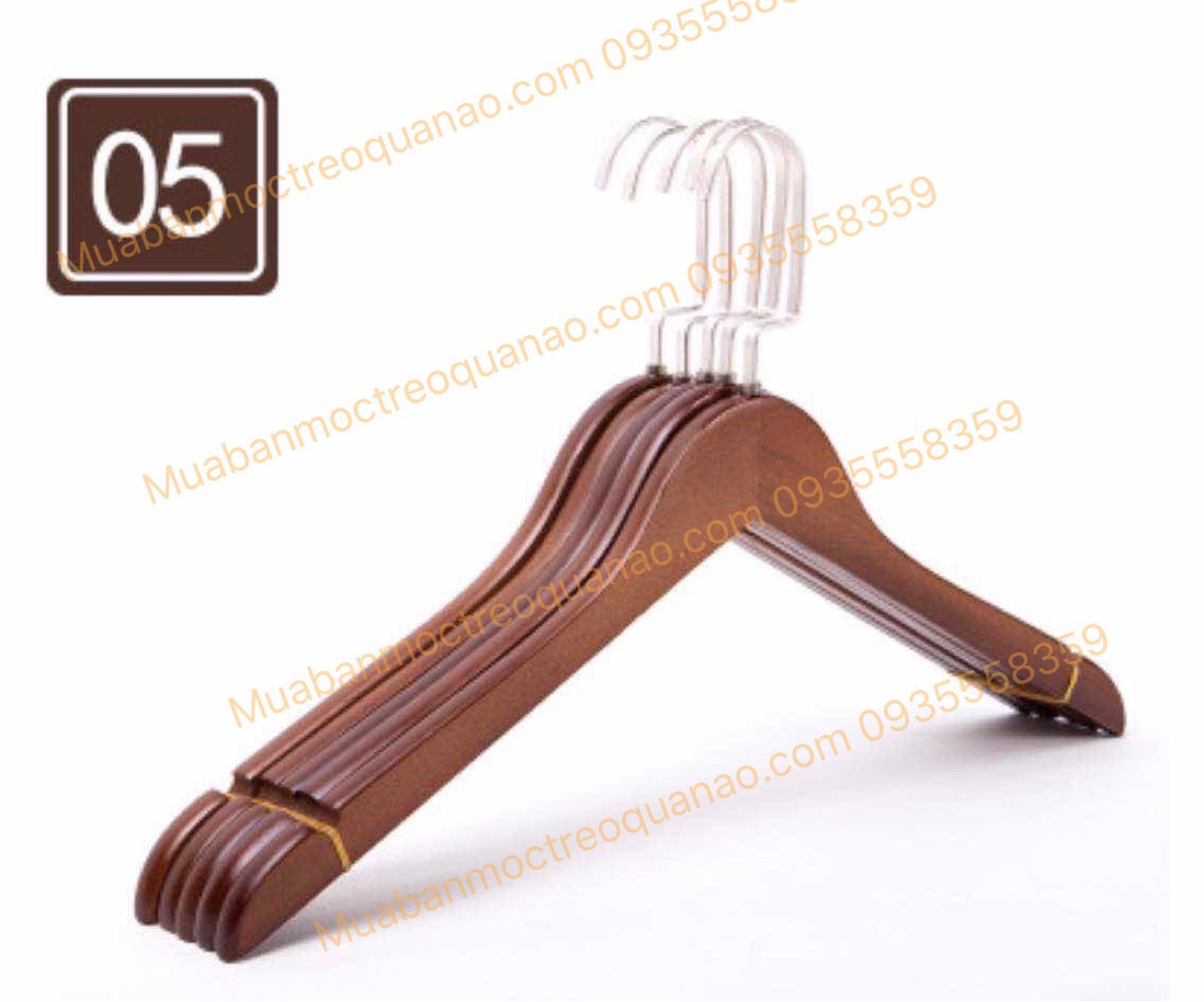 Móc gỗ nâu size nam