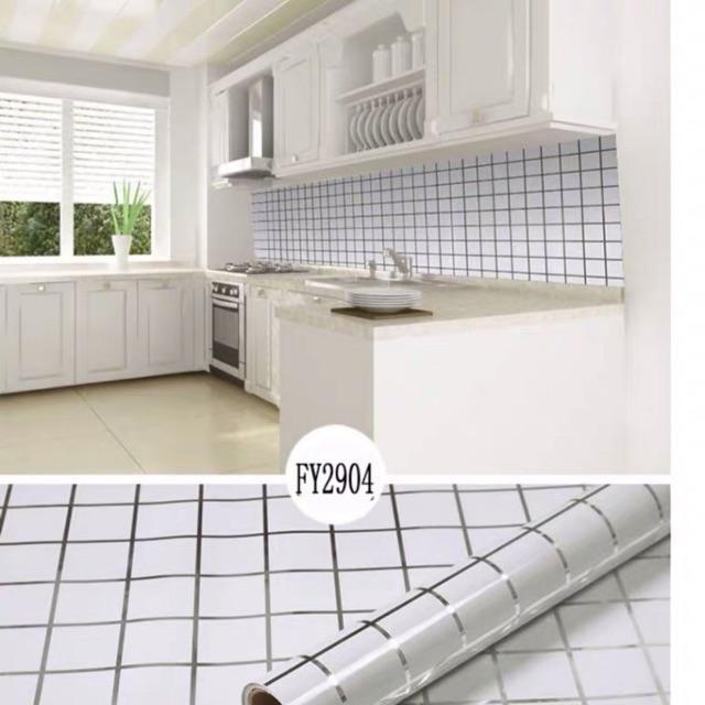 5M decal giả đá tráng nhôm cho nhà bếp khổ 60 cm keo sẵn