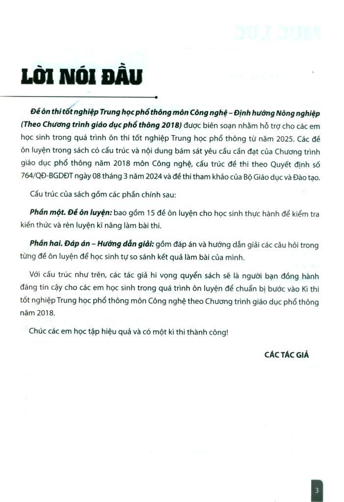Sách - Đề Ôn Thi Tốt Nghiệp Trung Học Phổ Thông - Môn Công Nghệ - Định Hướng Nông Nghiệp (Theo Chương Trình Giáo Dục Phổ Thông 2018)