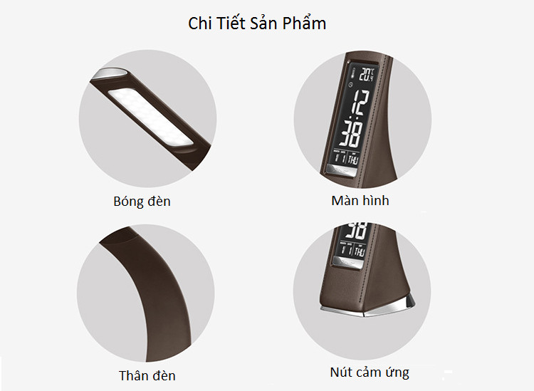 Đèn led chất liệu da kiêm đồng hồ để bàn cao cấp U2 ( Tặng bộ 6 con bướm dạ quang phát sáng trang trí đẹp mắt )