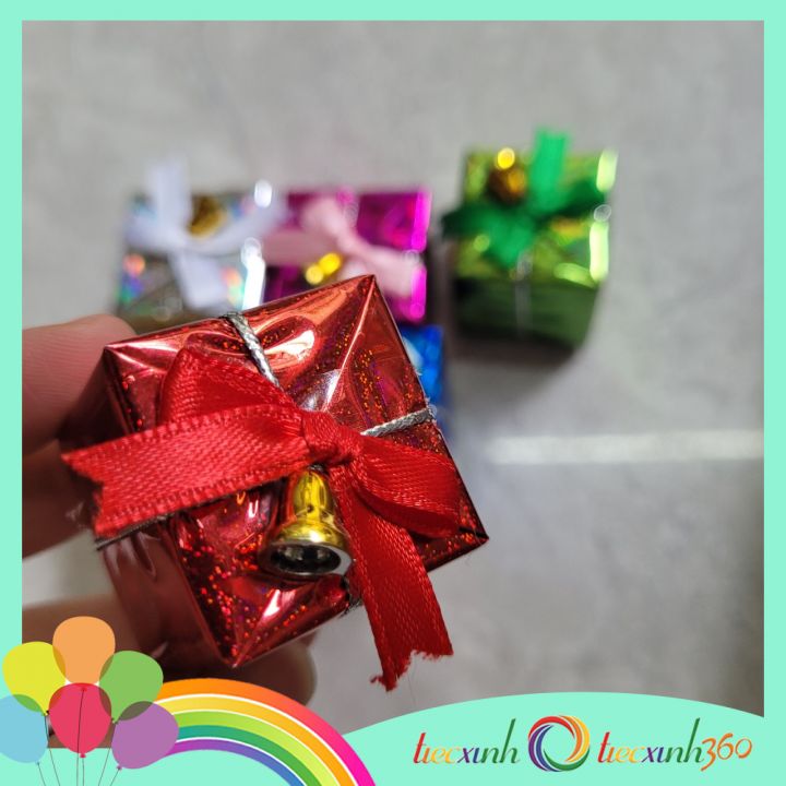 Set 12 hộp quà mini treo trang trí cây thông Noel