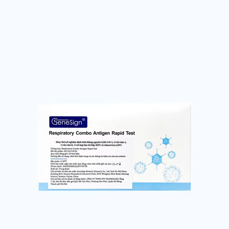 Bộ Test nhanh định tính kháng nguyên Genesign Test Respiratory Combo Covid,Cúm A/B,RSV,ADV