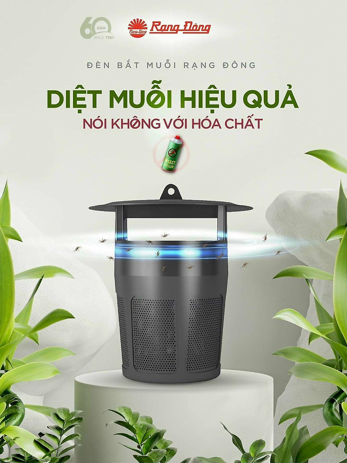 Đèn bắt muỗi thông minh Rạng Đông chính hãng Model: DBM01 5W tiện ích, hạn chế tiếng ồn, sản phẩm TOP của năm