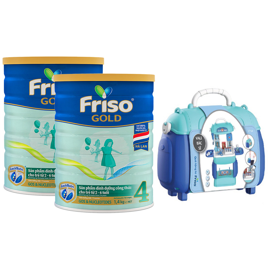 2 lon Friso 4 1400g - Tặng 1 bộ đồ chơi bác sĩ