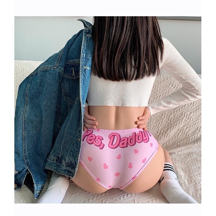 TW011# - Quần Lót Cotton Co Dãn In Hình Yes Daddy Dễ Thương