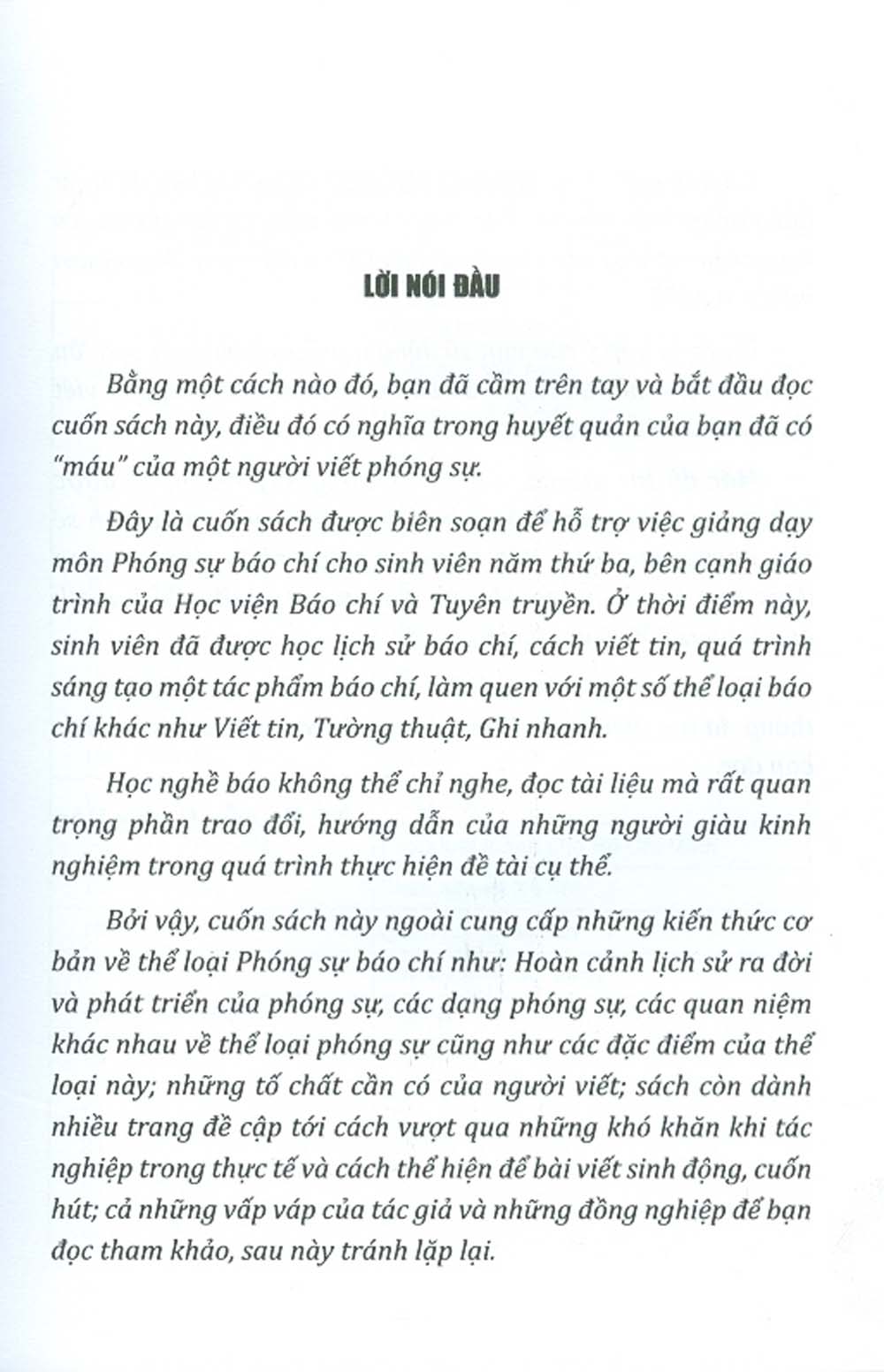 Phóng sự báo chí - Lý thuyết, kỹ năng và kinh nghiệm (tái bản lần 3)