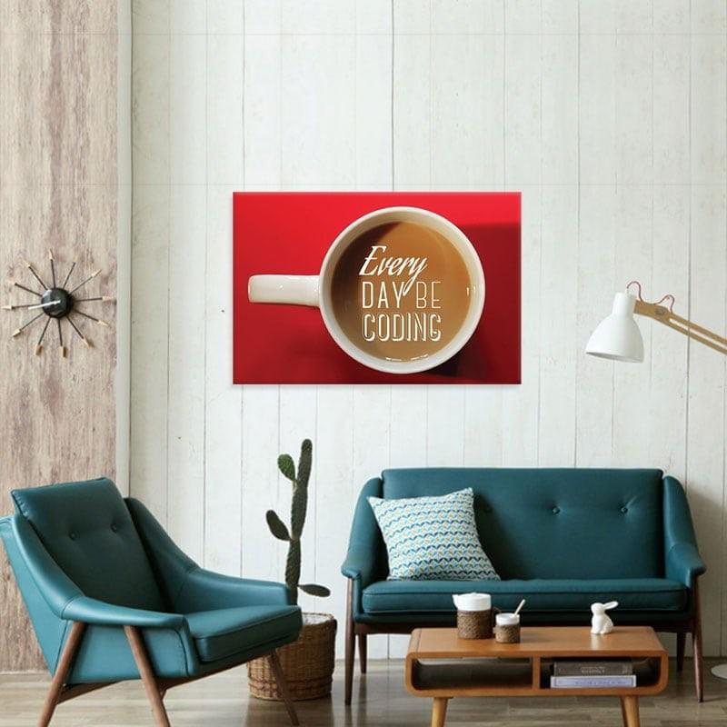 Tranh ly cà phê sữa | Tranh trang trí quán cà phê ấn tượng W2049