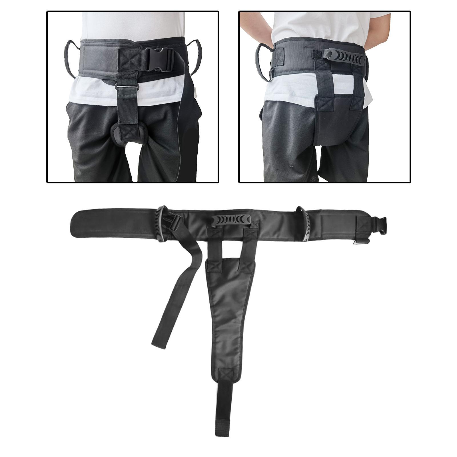 Transfer Care Belt Auxiliary Strap Walking Training Standing Breathable Long Strap Gait Belt for Patient Elderly Bedridden Band Black