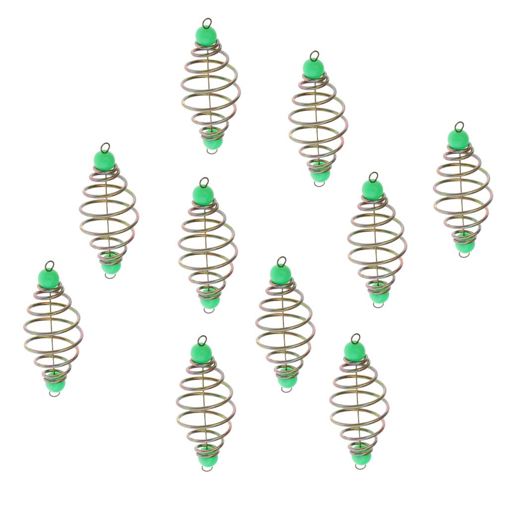 2x10pcs Spring/Coil Inline Fishing Feeders, Baits Cage Carp Fishing Tackle