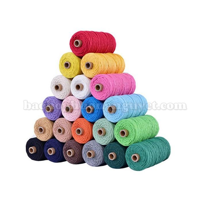 Dây macrame màu dây cotton xoắn, dây trang trí nhiều màu