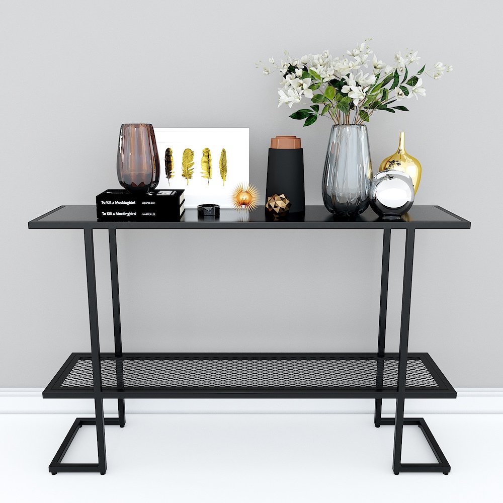 Bàn console 2 tầng mặt gỗ khung sắt sơn tĩnh điện cao cấp Juno sofa CSTCT004 120x30x76 cm