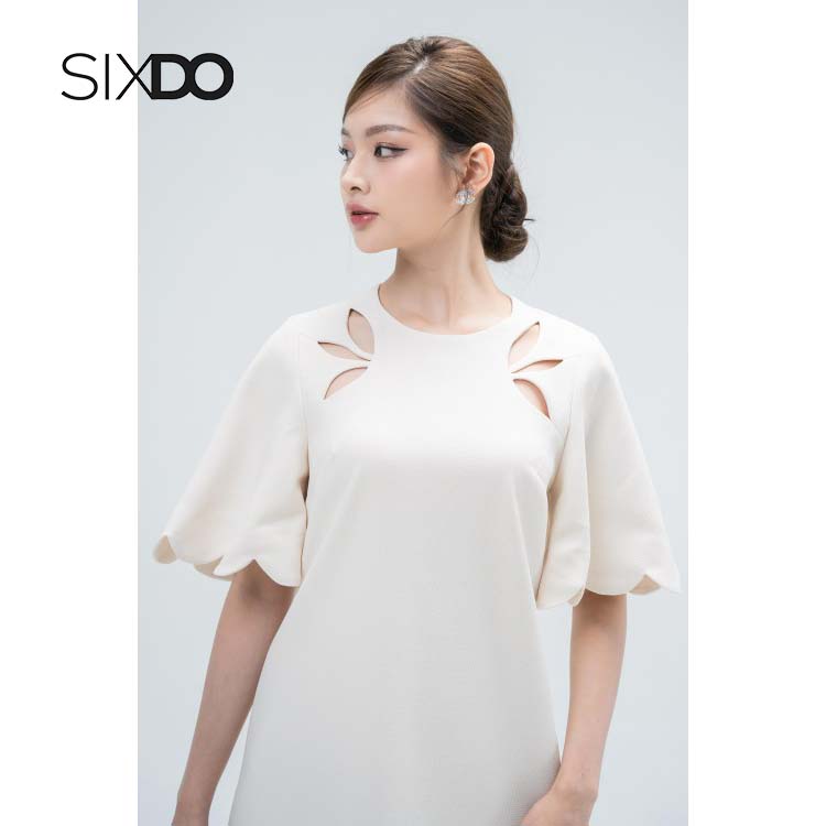 Đầm suông nữ SIXDO họa tiết viền sóng