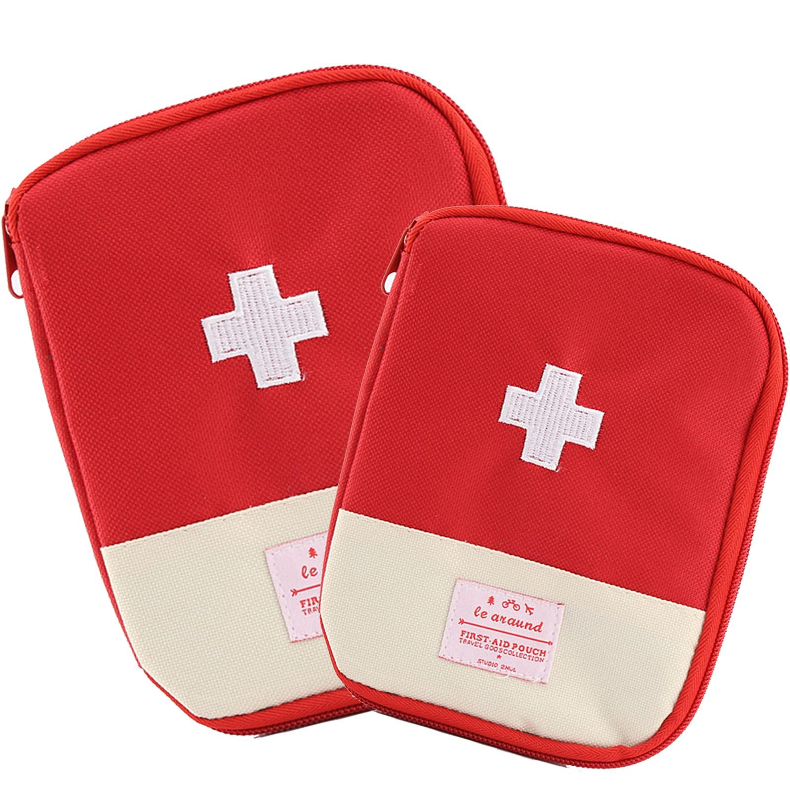 Túi y tế mini, 2 máy tính di động Sơ cứu Túi sơ cứu trống rỗng để làm việc cho công việc, trường học, khu cắm trại ngoài trời, đi bộ đường dài, ba lô và đi bộ