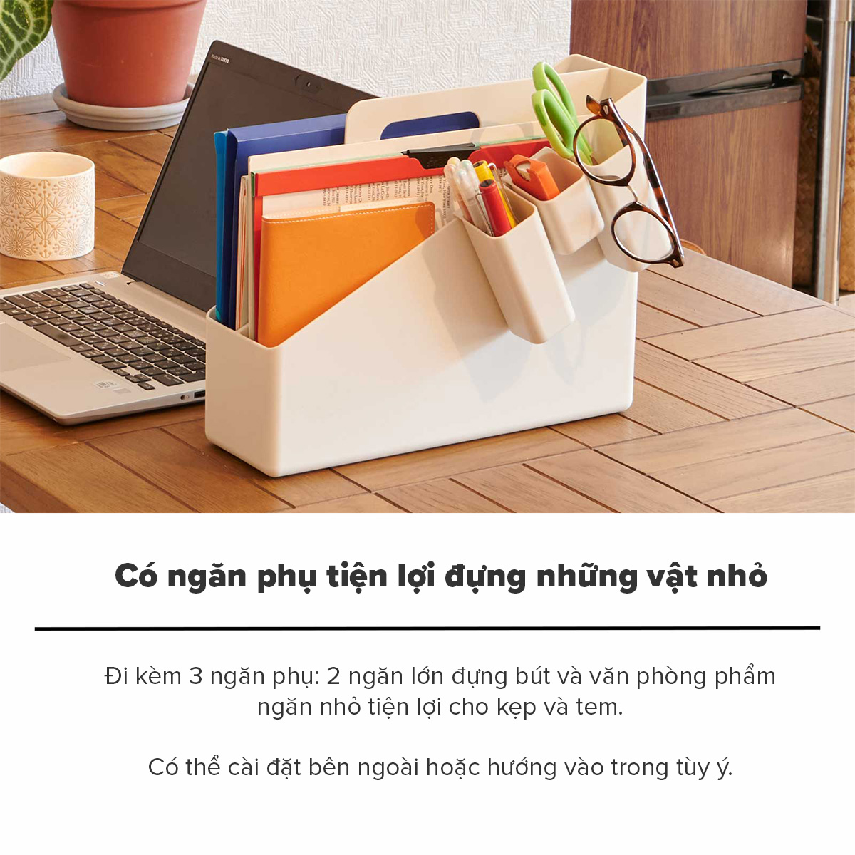 TENMA Khay Nhựa Văn Phòng Phẩm Vazzo JAPAN QUALITY, Có Tay Cầm, Chất Liệu Dẻo Dai