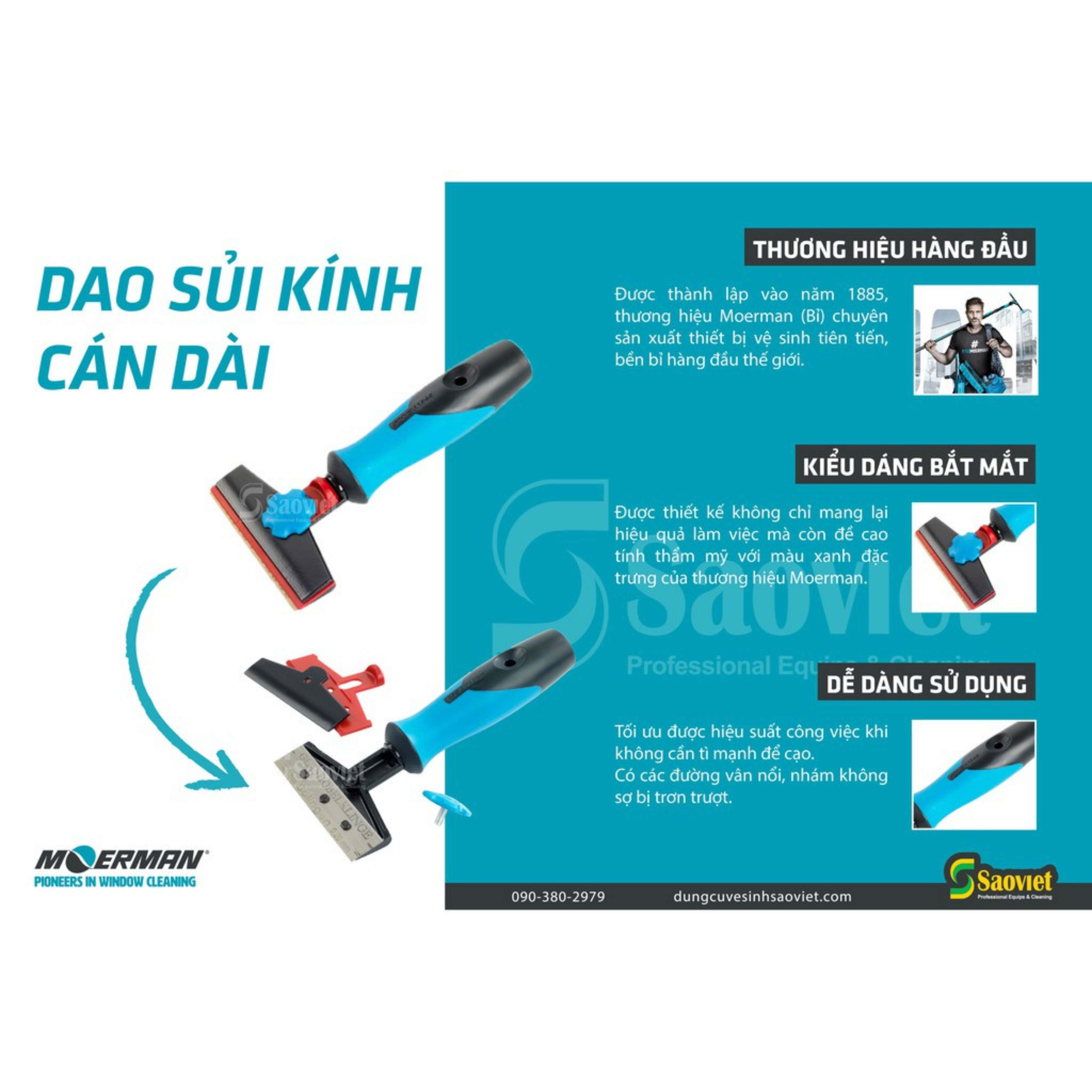 Dao cạo Moerman vệ sinh kính cán ngắn có chốt giấu lưỡi an toàn (không kèm lưỡi) |SAOVIETCO| SKU : 17832