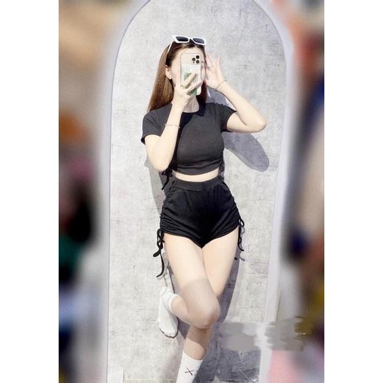 Set Đùi Rút Thể Thao Siêu Cá Tính Thun Gân Zip