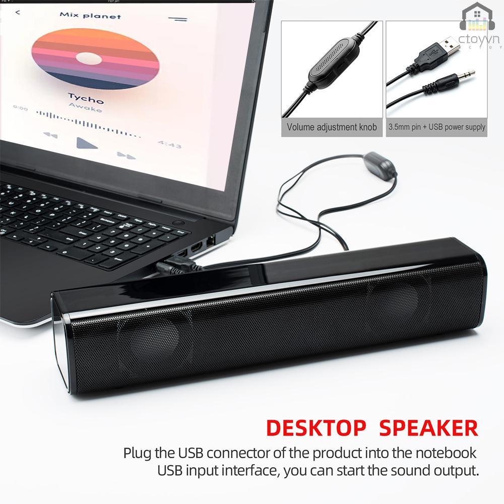 Loa nghe nhạc có dây USB 3.5mm 2*3W cho máy tính