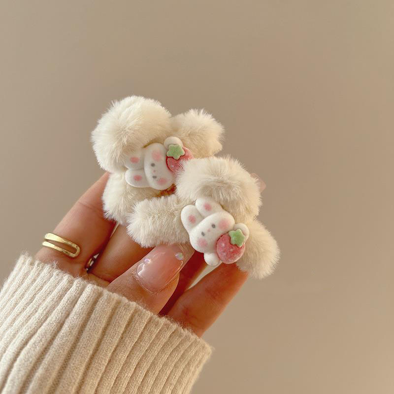 Kẹp tóc càng cua mini 4.5cm phụ kiện mùa thu đông thỏ nhỏ cà rốt dễ thương, kẹp cá mập mini lông