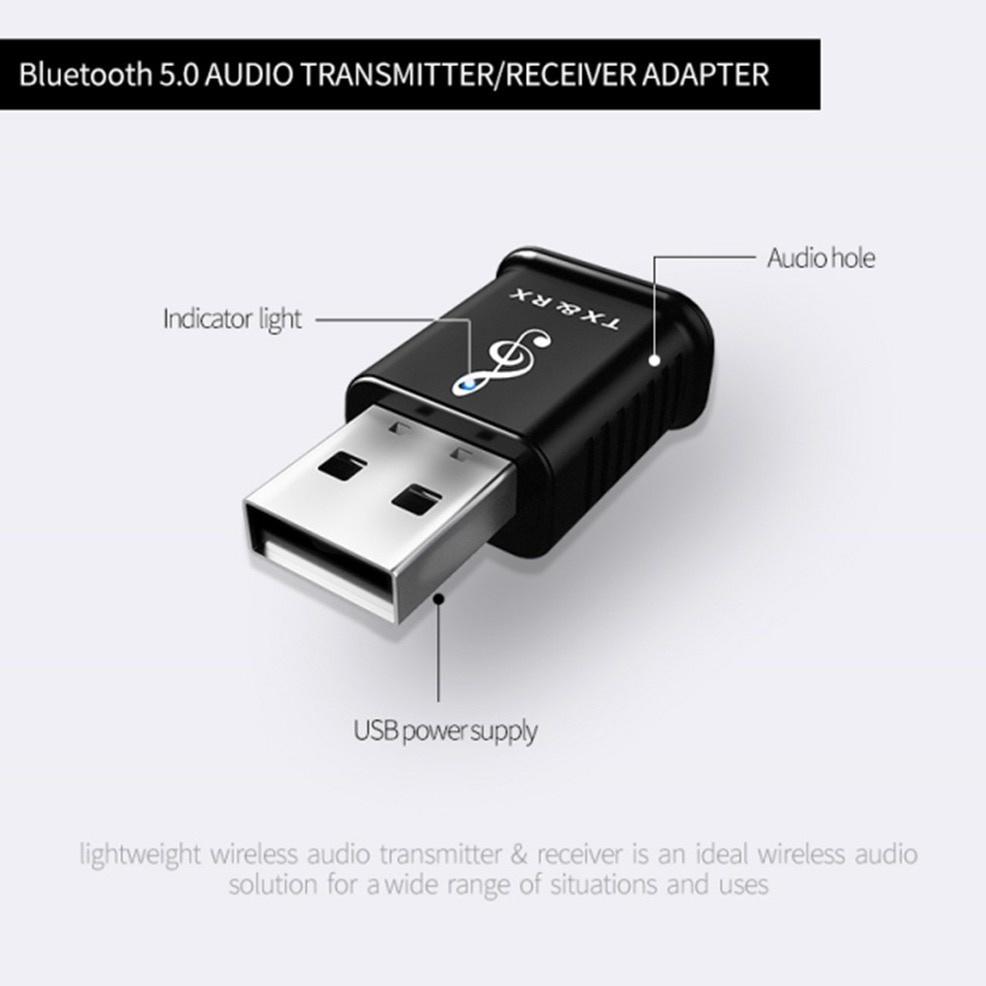 Thiết Bị Truyền Nhận Tín Hiệu Bluetooth 5.0 2 Trong 1 Giắc Cắm 3.5mm Aux Không Dây Bt5.0 Cho Tai Nghe Không Dây Và Tv Mp3