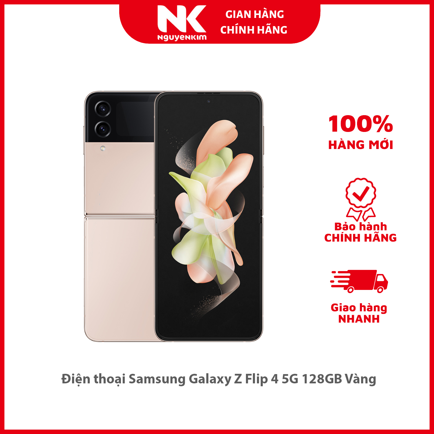 Điện thoại Samsung Galaxy Z Flip 4 5G 128GB Vàng - Hàng chính hãng