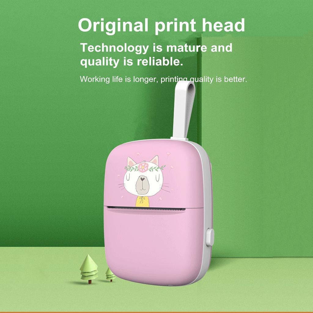 Portable Bluetooth Thermal Printer Phone Photo Label Sticker Printing Green