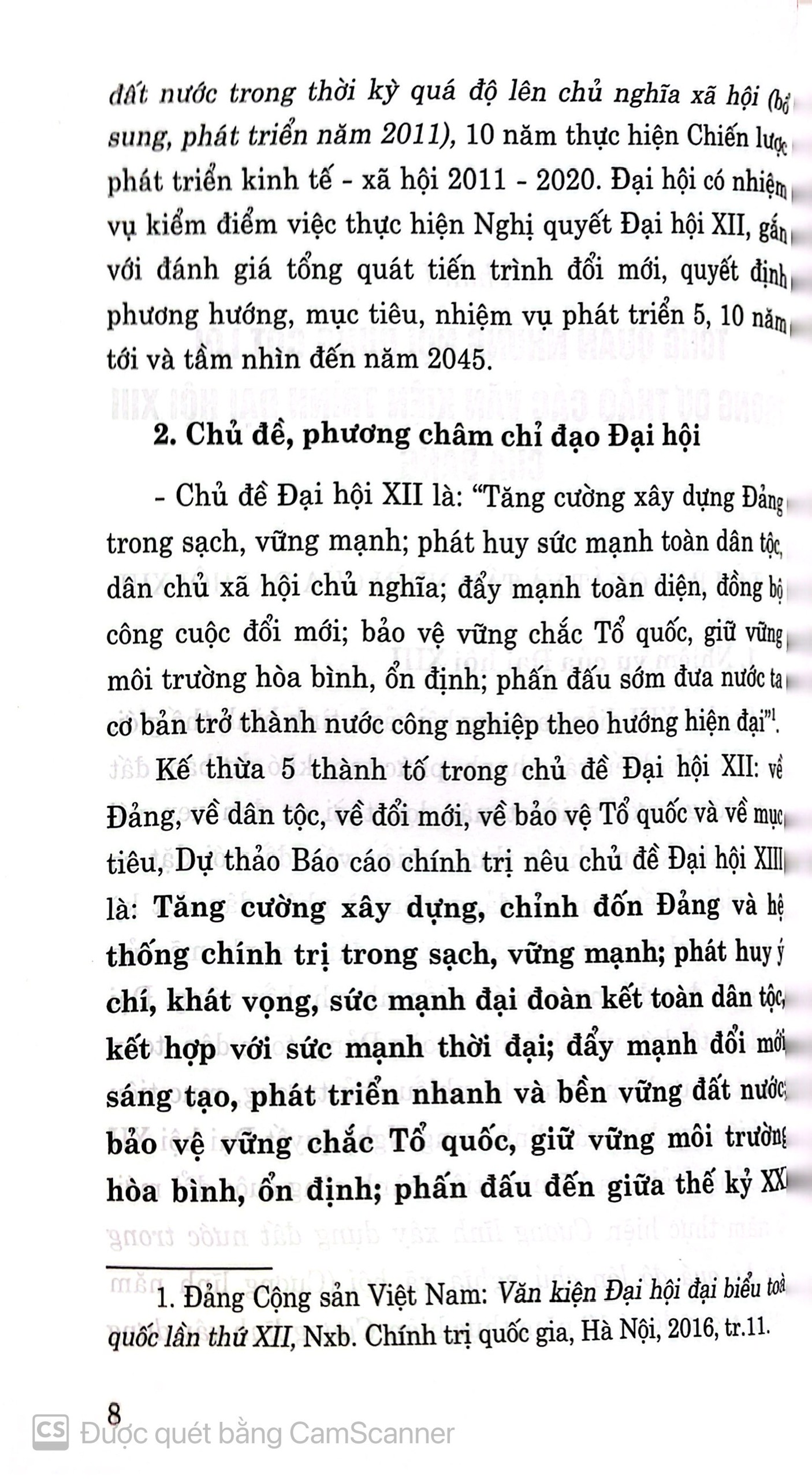 Những nội dung cốt lõi trong dự thảo các văn kiện trình Đại hội XIII của Đảng (Tài liệu phục vụ cán bộ, đảng viên nghiên cứu, thảo luận, góp ý kiến)