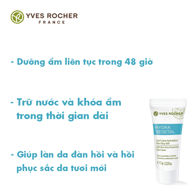 Kem Dưỡng Ẩm Yves Rocher Mini 48h Non-Stop Moisturizing Gel Cream 7ml