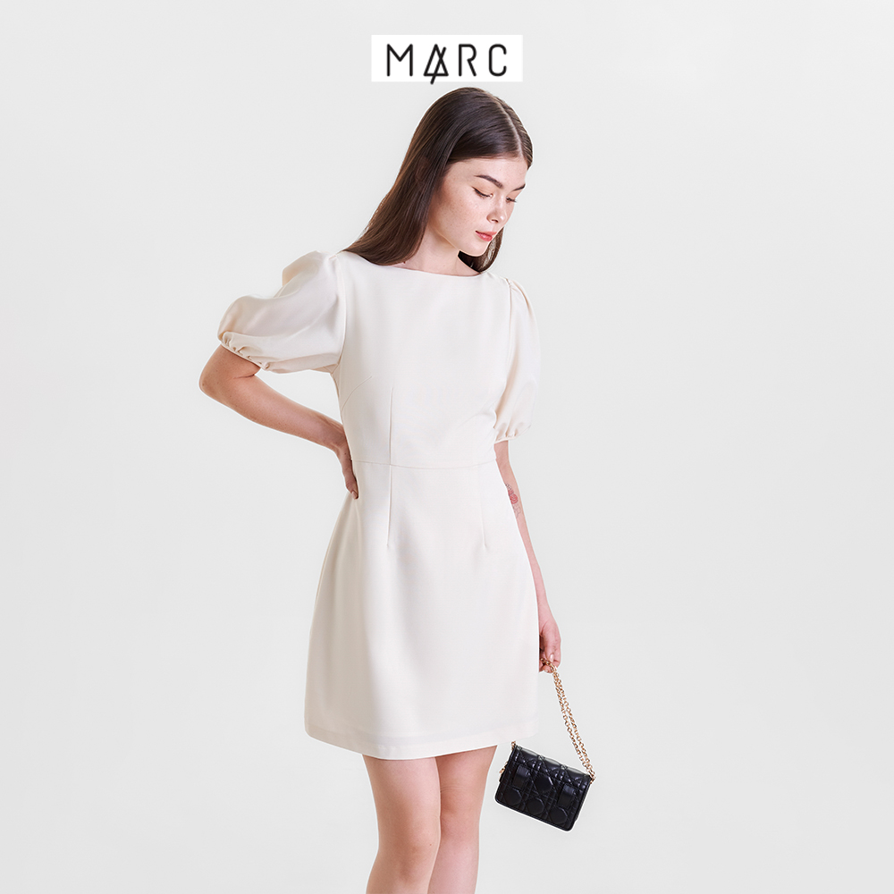 Đầm nữ MARC FASHION mini cổ thuyền tay phồng