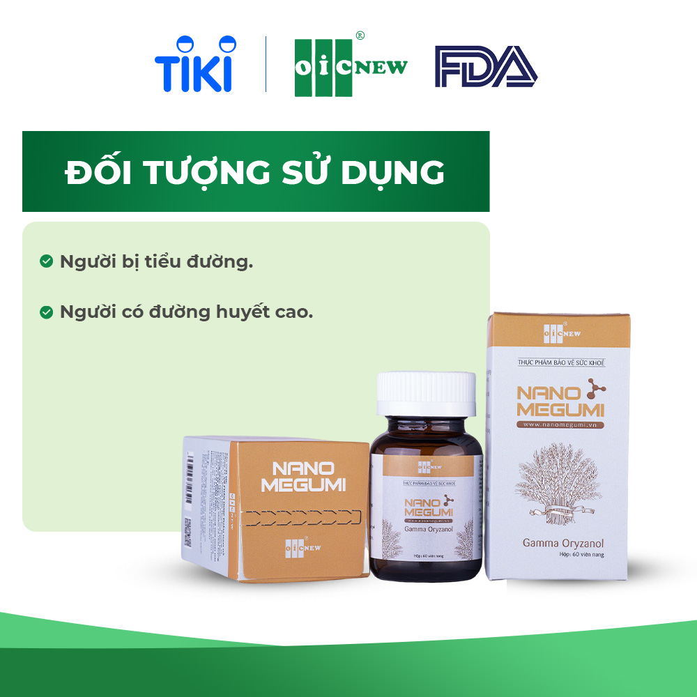 Viên Uống Nano Megumi OIC New Tinh Chất Men Gạo Lứt Hỗ Trợ Giảm Đường Huyết và Biến Chứng Tiểu Đường (60 Viên)