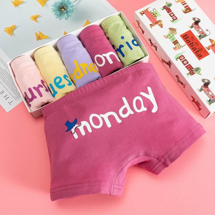 Quần chip đùi bé gái quần lót bé gái set 5 chiếc cotton