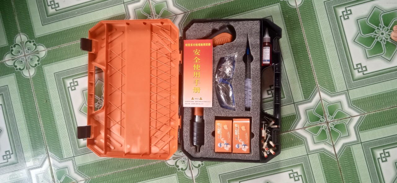 Súng bắn đinh bê tông mini , Máy bắn đinh hạt nổ bê tông ty trần thạch cao, tôn, sắt, thép tặng 20 đinh