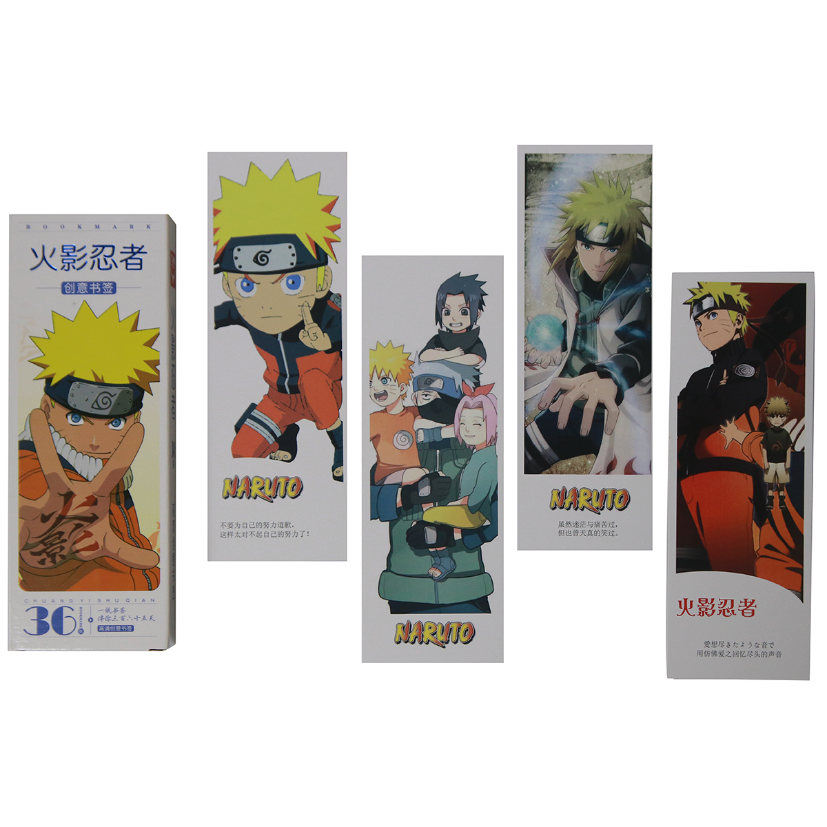 Hộp 36 Bookmark Đánh Dấu Sách Naruto