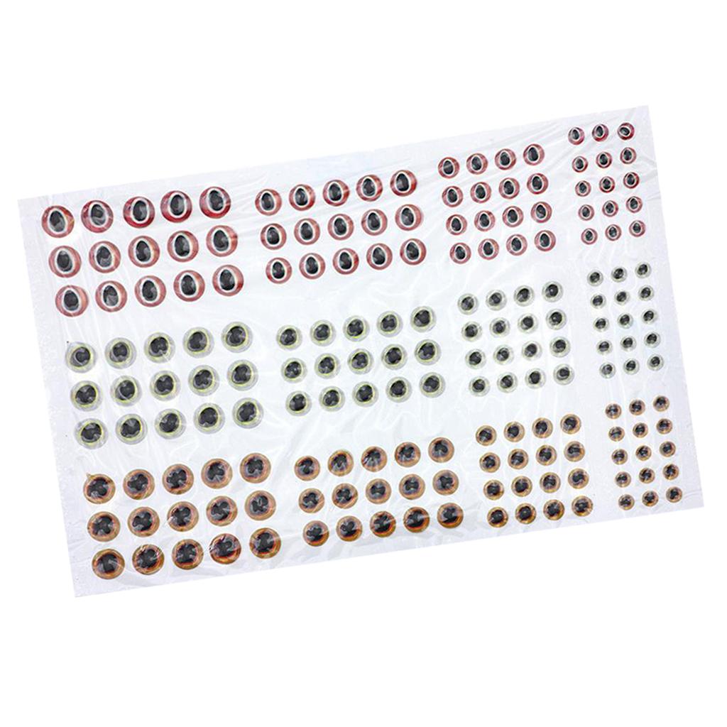 183pcs Fishing Lure Eyes 3D Holographic Eyes Fly Tying Jigs Crafts DIY Red White