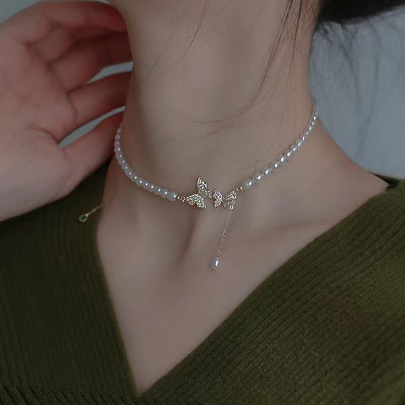 Vòng cổ đính hạt đá lấp lánh - Choker đính hạt thanh lịch