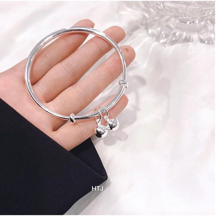 Vòng tay nữ bạc ta 2 quả chuông MS20c