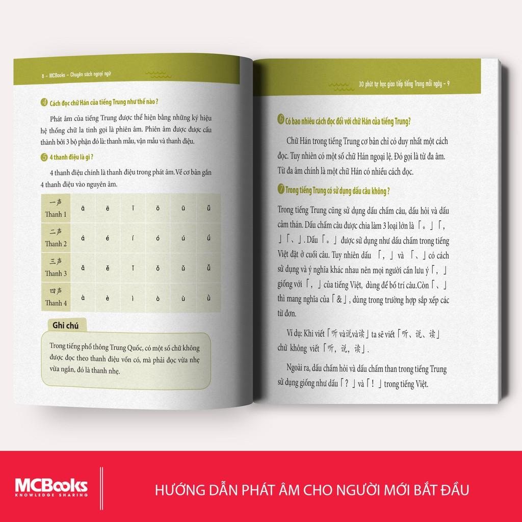 Sách - 30 Phút Tự Học Giao Tiếp Tiếng Trung Mỗi Ngày (Tái bản 2019) - MCBooks
