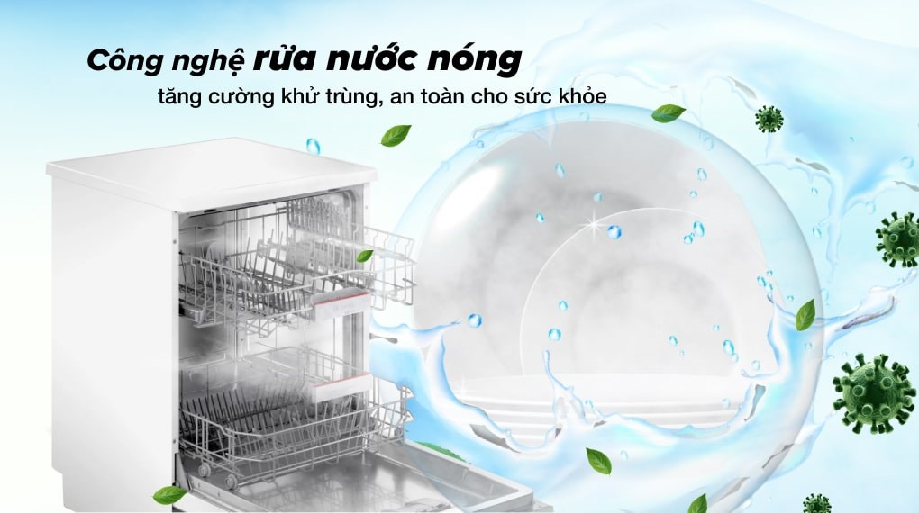 Máy Rửa chén Bát Độc Lập Bosch -12 Bộ - SMS2IVW01P - Series 2- Hàng chính hãng