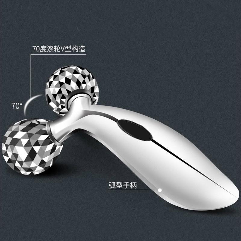 Cây lăn massage nâng cơ mặt cầm tay 3D màu trắng nhỏ gọn.
