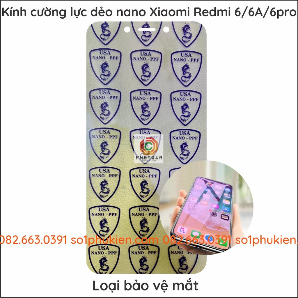Dán cường lực cho Xaomi Redmi 6 / 6A / 6 PRO nano siêu dẻo siêu bền