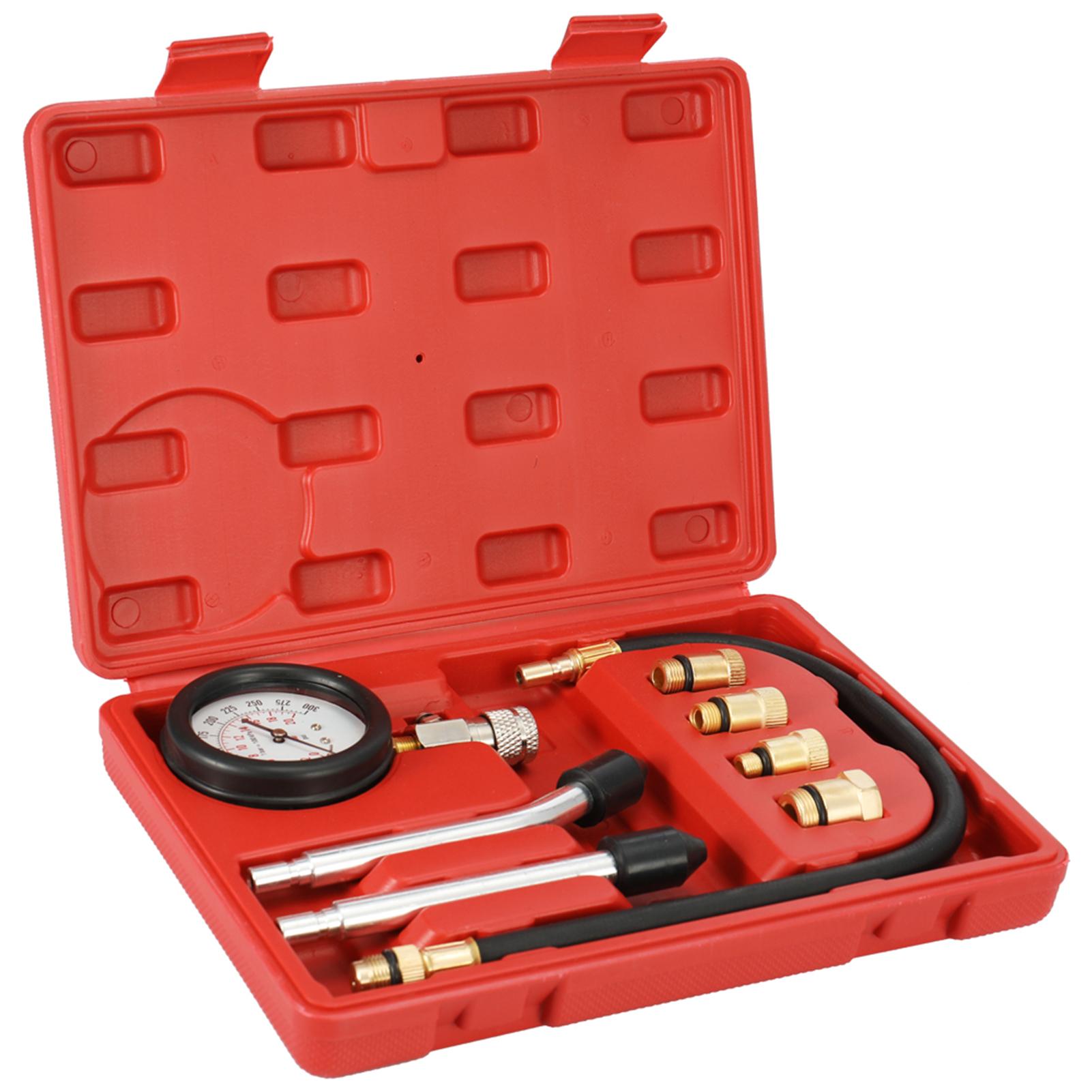 8PCS Gasoline Engine Compression Tester Cylinder Compression Gas Engine Set Automotive Tool Gauge for Car & Truck