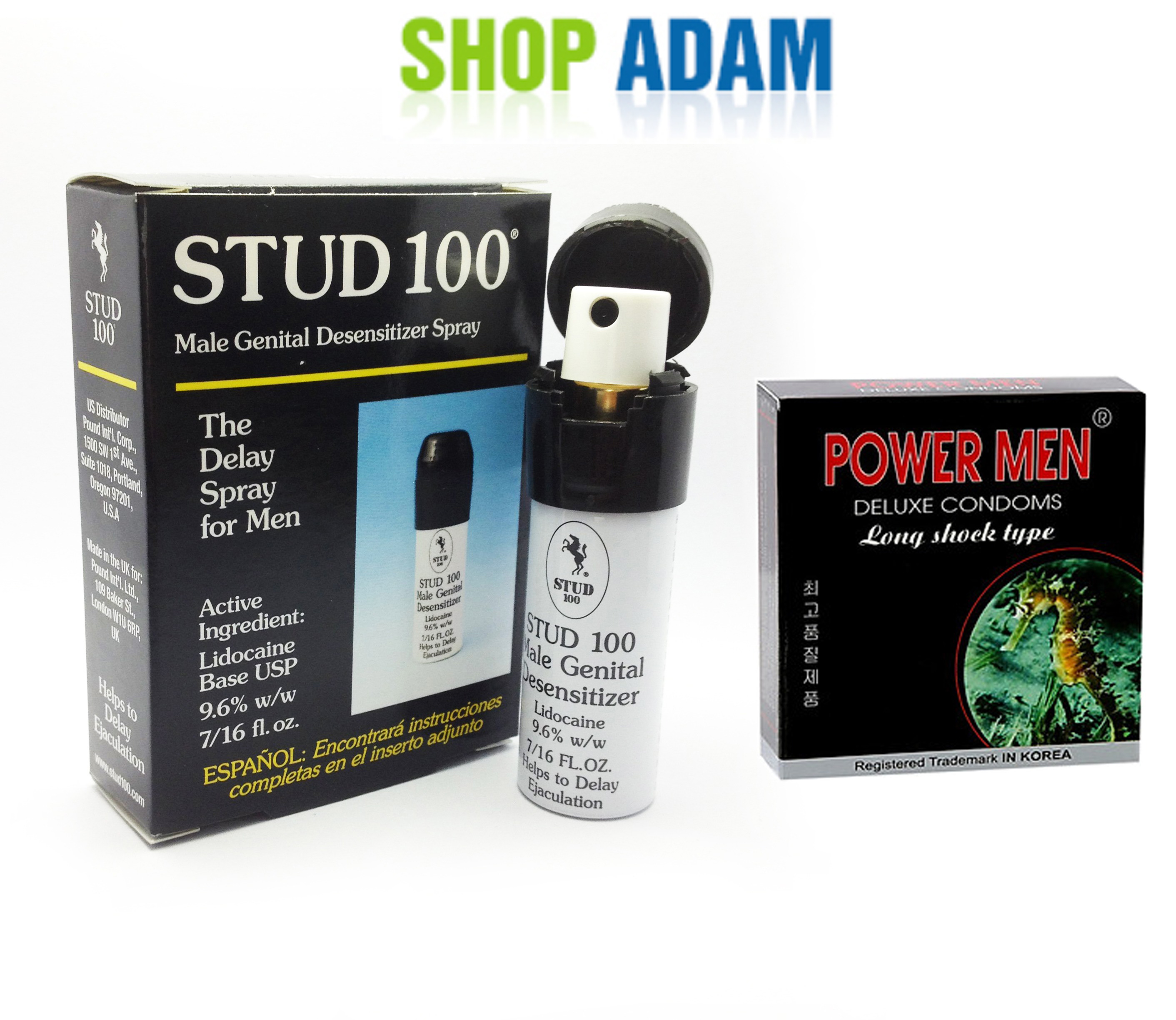 Stud 100 Xịt Chống Xuất Tinh Sớm + Bao Cao Su Kéo Dài Thời Gian Yêu Cho Nam Power Men (Hộp 3s) - Hàng Chính Hãng 100% - Che Tên Sản Phẩm
