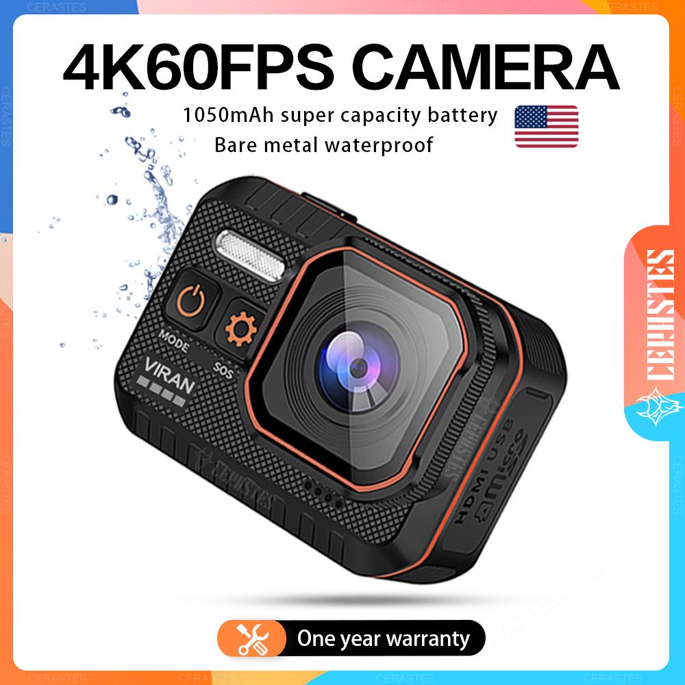 Camera Hành Động CERASTES 4K60FPS Có Màn Hình Điều Khiển Từ Xa Camera Thể Thao Chống Nước Ổ Ghi Ổ Camera Thể Thao Mũ Bảo Hiểm Action Cam