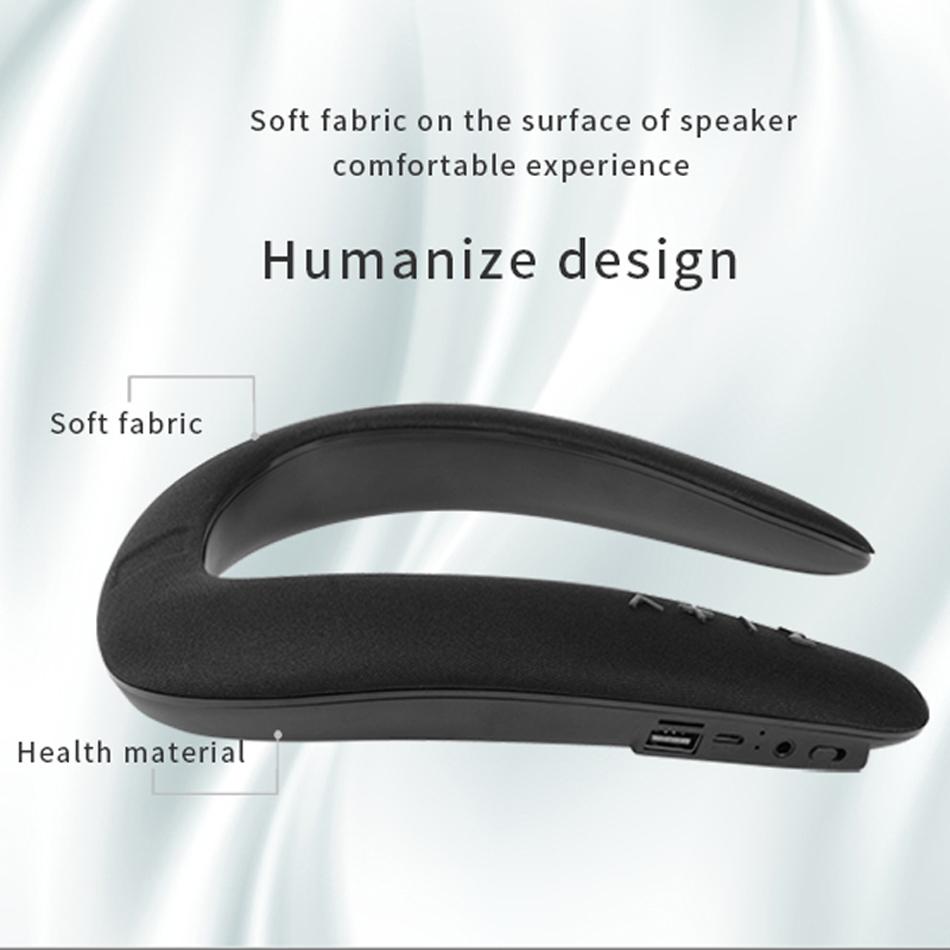 HS Bluetooth Cổ Loa Cột Loa Không Dây Rảnh Tay Vòng Cổ Loa Có Bass FM Khe Cắm Thẻ SD Có Mic Cho Trò Chơi Color: Grey