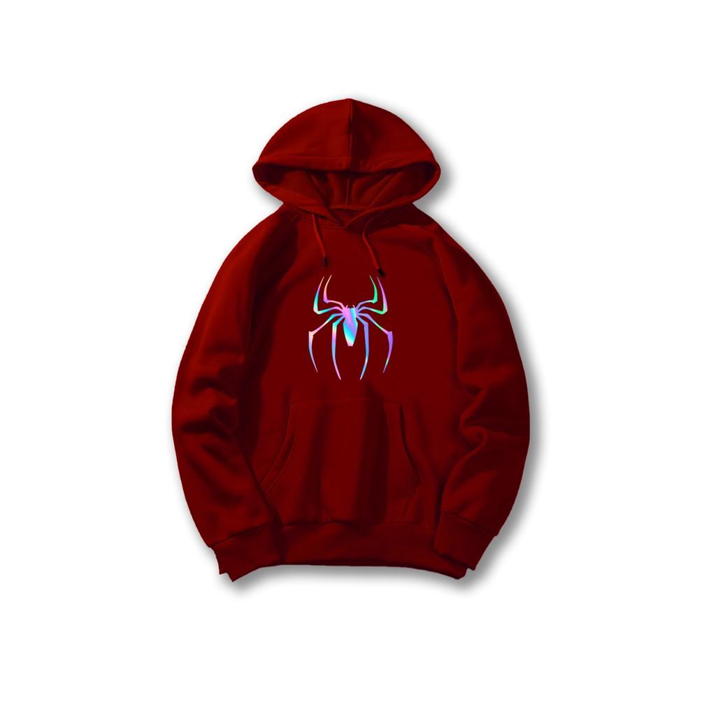 Áo hoodie Unisex dạ quang - Áo khoác nỉ phản quang họa tiết nhện con in cao cấp