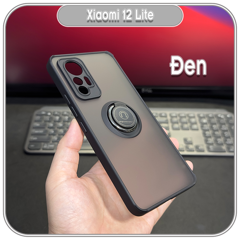 Ốp lưng cho Xiaomi 12 Lite 5G, nhám iRing che camera viền màu