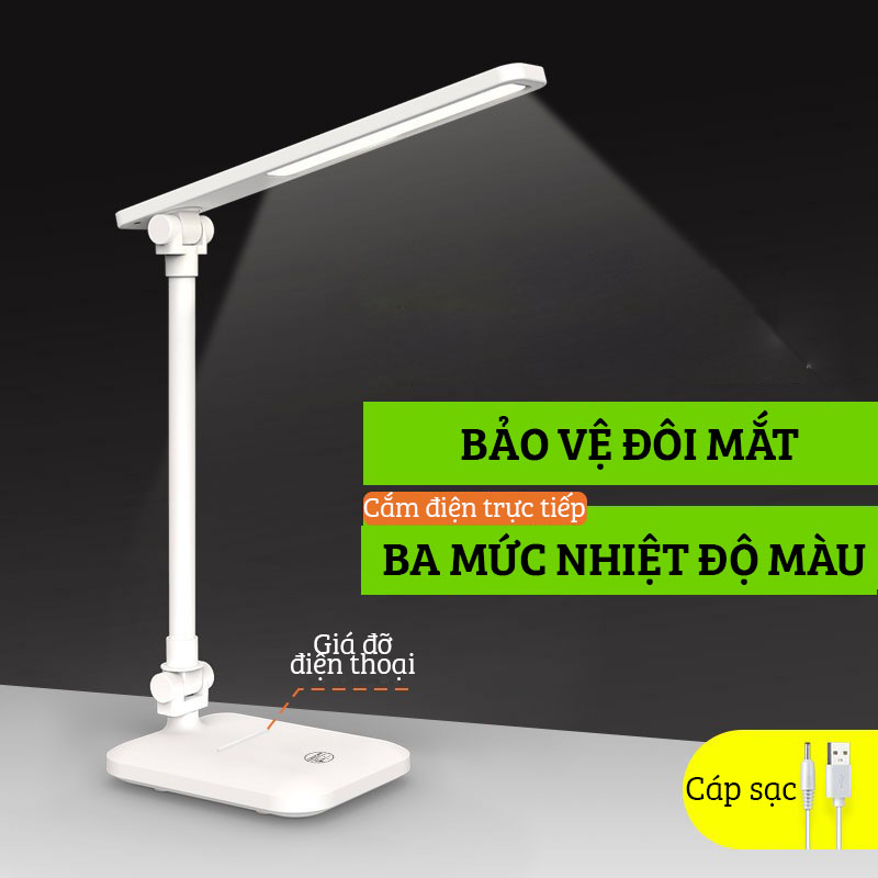 Đèn Bàn Học, Đèn Đọc Sách Làm Việc Dành Cho Học Sinh, Sinh Viên FEIDASH TD616 - Bảo Vệ Đôi Mắt, Giảm Đau Mỏi Và Chống Cận Thị - 3 Chế Độ Ánh Sáng Tự Nhiên, Dịu Nhẹ - Khớp Nối Linh Hoạt Xoay 180 Độ - Hàng Chính Hãng