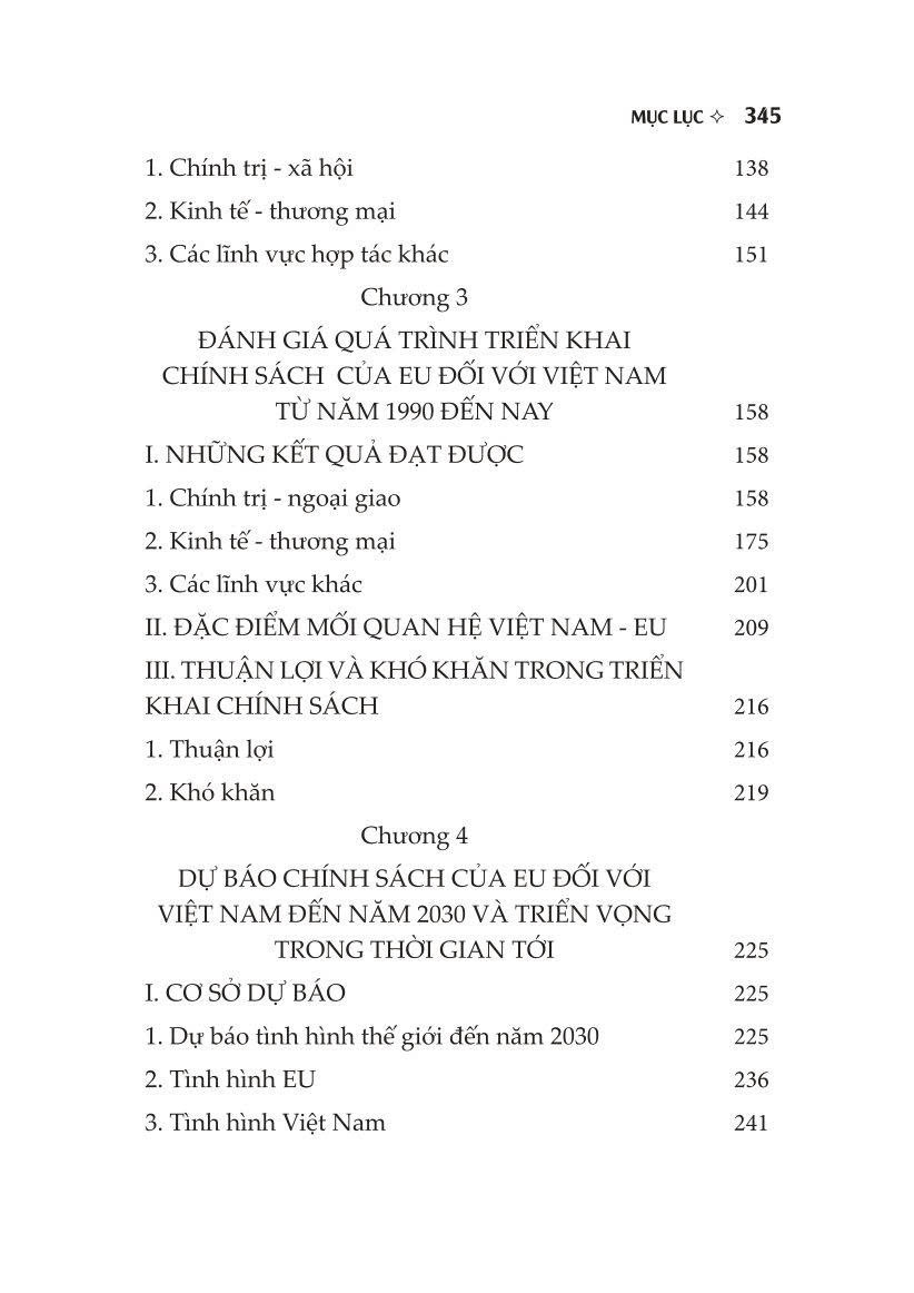 Chính sách của EU đối với Việt Nam: Thực tiễn và triển vọng (Sách chuyên khảo)