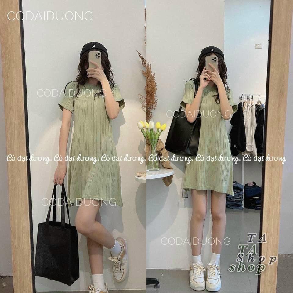 Váy len gân dáng chữ A Hàn Quốc