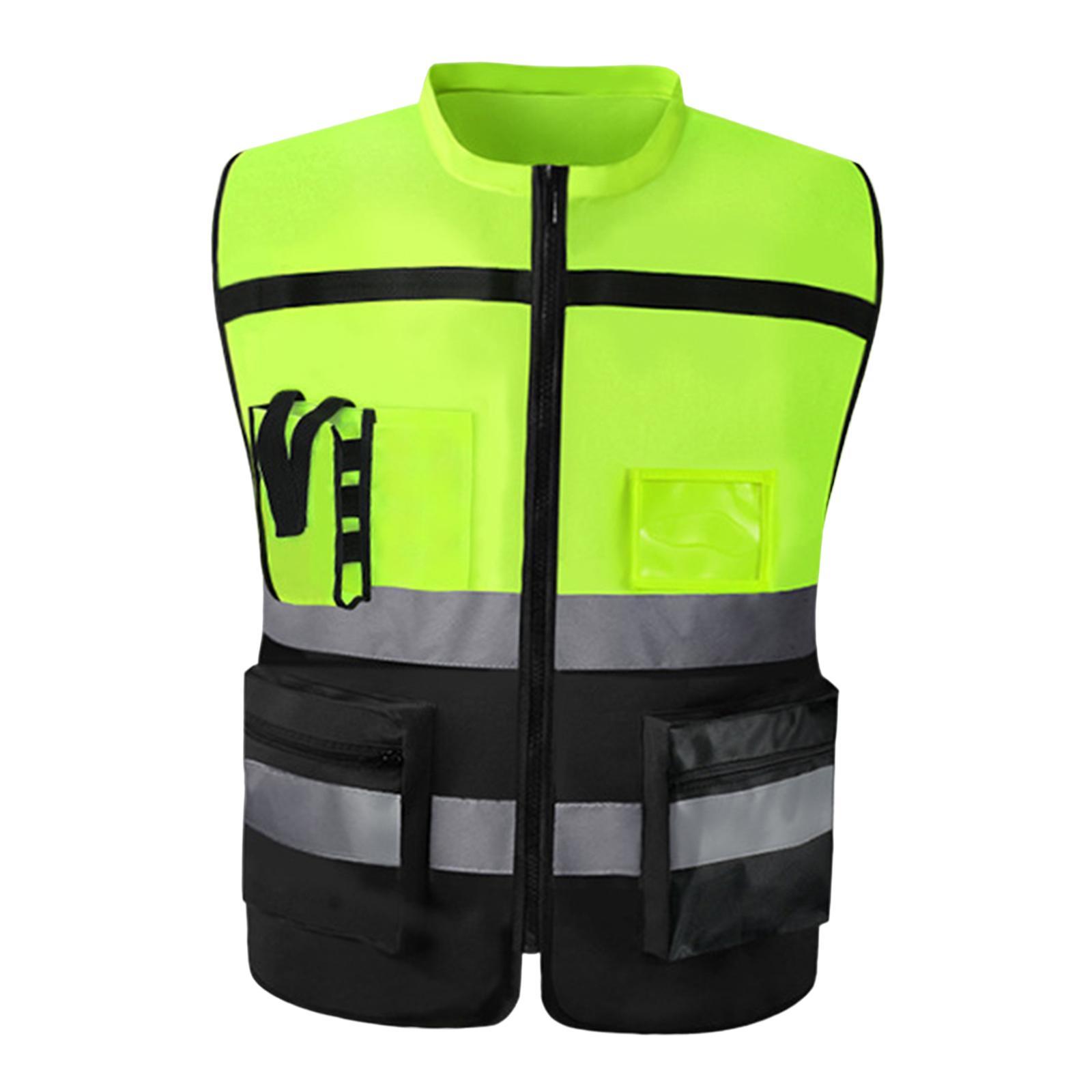 High Visibility Vest Safety Reflective Vest Lightweight Soft Breathable Construction Vest for Night Work Cycling Warehouse Construction