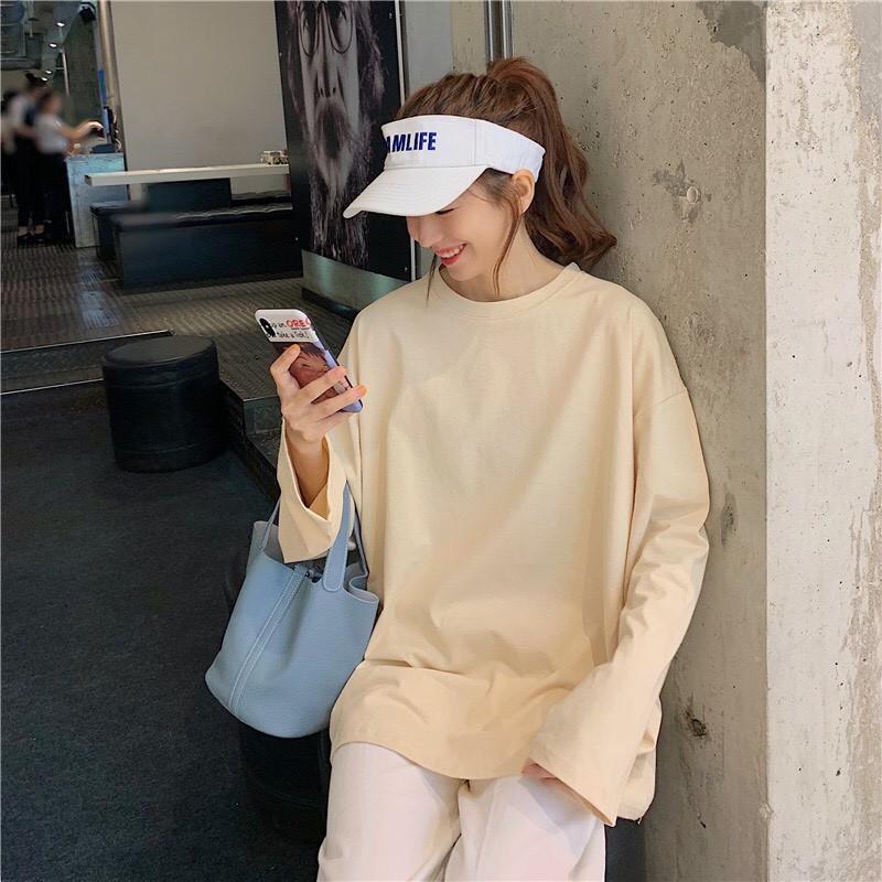 Áo thun tay dài trơn - Unisex nam nữ đều mặc được